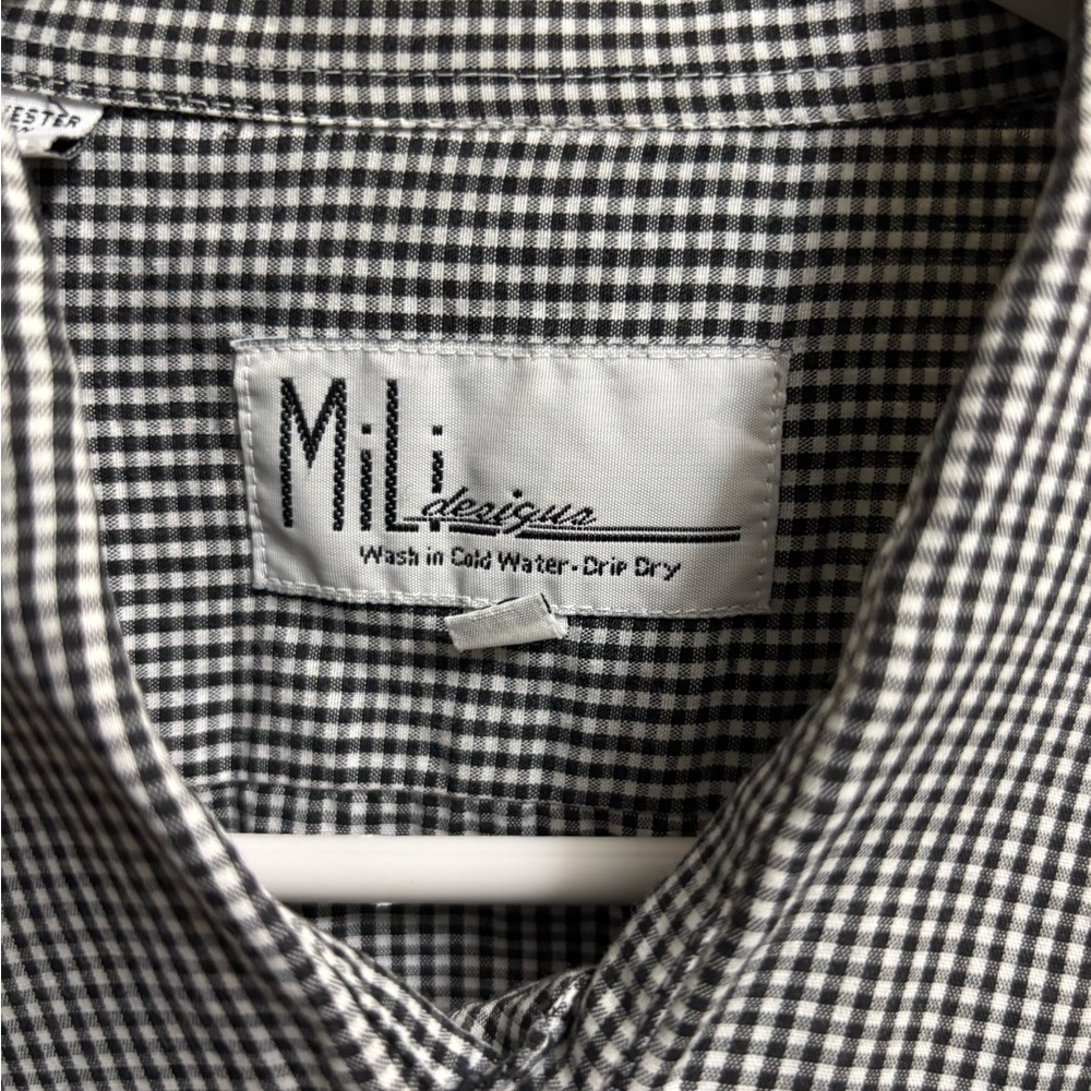 Vintage Millie Deaings Halloween Black and White Checkered Shirt - Picture 2 of 13
